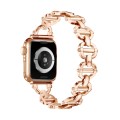 Ladder Buckle Metal Watch Band For Apple Watch SE 2023 40mm(Rose Gold)