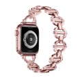 Ladder Buckle Metal Watch Band For Apple Watch 9 45mm(Pink)
