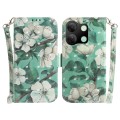 For Infinix Smart 7 HD 3D Colored Horizontal Flip Leather Phone Case(Watercolor Flower)