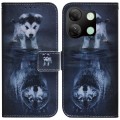 For Infinix Smart 7 HD Coloured Drawing Flip Leather Phone Case(Wolf and Dog)