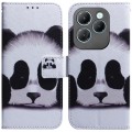 For Infinix Hot 40 / 40 Pro Coloured Drawing Flip Leather Phone Case(Panda)
