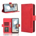 For Motorola Moto G34 5G Skin Feel Calf Texture Card Slots Leather Phone Case(Red)