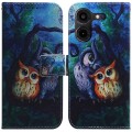 For Tecno Pova 5 Pro Coloured Drawing Flip Leather Phone Case(Oil Painting Owl)