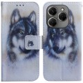 For Tecno Spark 20 Pro Coloured Drawing Flip Leather Phone Case(White Wolf)