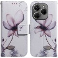 For Tecno Spark 20 Pro Coloured Drawing Flip Leather Phone Case(Magnolia)