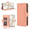 For Honor 100 Pro 5G Skin Feel Calf Texture Card Slots Leather Phone Case(Pink)