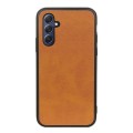 For Samsung Galaxy M54 5G Two-color Calf Texture Shockproof Phone Case(Brown)