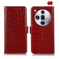 For OPPO Find X7 Crocodile Top Layer Cowhide Leather Phone Case(Red)