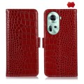For OPPO Reno11 5G Global Crocodile Top Layer Cowhide Leather Phone Case(Red)