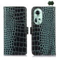 For OPPO Reno11 5G Global Crocodile Top Layer Cowhide Leather Phone Case(Green)