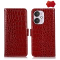 For Xiaomi Redmi 13C 4G/5G/Poco C65/Poco M6 Crocodile Top Layer Cowhide Leather Phone Case(Red)
