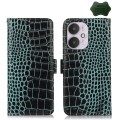For Xiaomi Redmi 13C 4G/5G/Poco C65/Poco M6 Crocodile Top Layer Cowhide Leather Phone Case(Green)