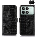 For Xiaomi Redmi K70E/Poco X6 Pro Crocodile Top Layer Cowhide Leather Phone Case(Black)