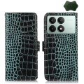For Xiaomi Redmi K70E/Poco X6 Pro Crocodile Top Layer Cowhide Leather Phone Case(Green)