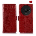 For Xiaomi Redmi A3 Crocodile Top Layer Cowhide Leather Phone Case(Red)