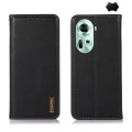 For OPPO Reno11 5G Global KHAZNEH Nappa Top Layer Cowhide Leather Phone Case(Black)