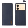 For Xiaomi Redmi Note 13R Pro KHAZNEH Nappa Top Layer Cowhide Leather Phone Case(Blue)