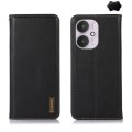 For Xiaomi Redmi 13C 4G/5G/Poco C65/Poco M6 KHAZNEH Nappa Top Layer Cowhide Leather Phone Case(Black