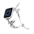 Bead Bracelet Metal Watch Band For Apple Watch 5 44mm(Silver Owl)