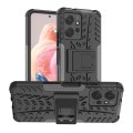For Xiaomi Redmi Note 12 4G Global Tire Texture TPU + PC Phone Case with Holder(Black)