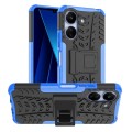 For Xiaomi Redmi 13C 4G Tire Texture TPU + PC Phone Case with Holder(Blue)