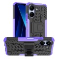 For Xiaomi Redmi 13C 4G Tire Texture TPU + PC Phone Case with Holder(Purple)