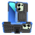 For Xiaomi Redmi Note 13 4G Tire Texture TPU + PC Phone Case with Holder(Blue)