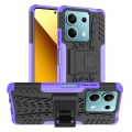 For Xiaomi Redmi Note 13 5G Global Tire Texture TPU + PC Phone Case with Holder(Purple)