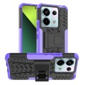 For Xiaomi Redmi Note 13 Pro 5G Global Tire Texture TPU + PC Phone Case with Holder(Purple)