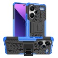 For Xiaomi Redmi Note 13 Pro+ 5G Tire Texture TPU + PC Phone Case with Holder(Blue)