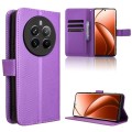 For Realme 12+ 5G Diamond Texture Leather Phone Case(Purple)