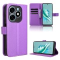For Tecno Spark 20 4G Diamond Texture Leather Phone Case(Purple)