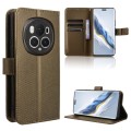 For Honor Magic6 Pro Diamond Texture Leather Phone Case(Brown)