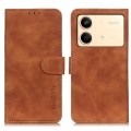 For Xiaomi Redmi Note 13R Pro KHAZNEH Retro Texture Flip Leather Phone Case(Brown)