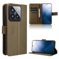 For Xiaomi 14 Diamond Texture Leather Phone Case(Brown)