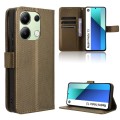 For Xiaomi Redmi Note 13 4G Diamond Texture Leather Phone Case(Brown)