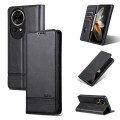 For Huawei nova 12 AZNS Magnetic Calf Texture Flip Leather Phone Case(Black)