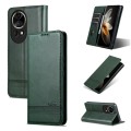 For Huawei nova 12 Pro AZNS Magnetic Calf Texture Flip Leather Phone Case(Dark Green)