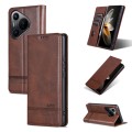 For Huawei Pura 70 AZNS Magnetic Calf Texture Flip Leather Phone Case(Dark Brown)