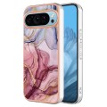 For Google Pixel 9 Electroplating Marble Dual-side IMD Phone Case(Rose Red 014)