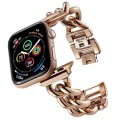 Big Denim Chain Metal Watch Band For Apple Watch 8 45mm(Rose Gold)