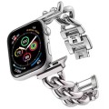 Big Denim Chain Metal Watch Band For Apple Watch 7 41mm(Silver)