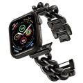 Big Denim Chain Metal Watch Band For Apple Watch 7 41mm(Black)