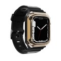 Armor Case Integrated TPU Watch Band For Apple Watch 8 41mm(Gold)