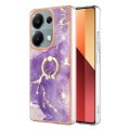 For Xiaomi Redmi Note 13 Pro 4G/Poco M6 Pro 4G Electroplating Marble IMD TPU Phone Case with Ring Ho
