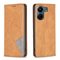 For Xiaomi Redmi 13C Rhombus Texture Magnetic Leather Phone Case(Yellow)