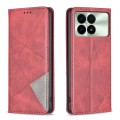 For Xiaomi Redmi K70E Rhombus Texture Magnetic Leather Phone Case(Red)