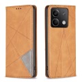 For Xiaomi Redmi Note 13 4G Global Rhombus Texture Magnetic Leather Phone Case(Yellow)