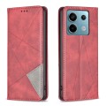 For Xiaomi Redmi Note 13 Pro 4G Global Rhombus Texture Magnetic Leather Phone Case(Red)