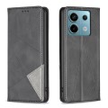 For Xiaomi Redmi Note 13 Pro 4G Global Rhombus Texture Magnetic Leather Phone Case(Black)
